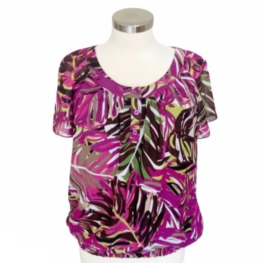 Palm Print Blouse,